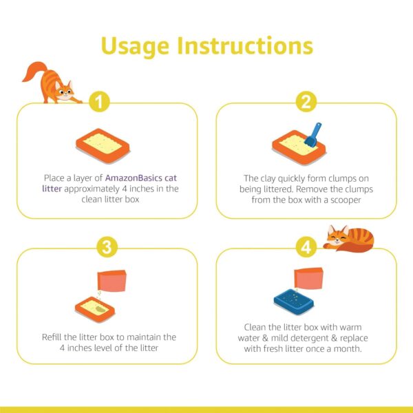 Amazon Basics Scoopable Smart White Bentonite Cat Litter | Lemon Fragrance | Scented Cat Litter | 5Kg - Pack of 1