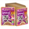 Whiskas Tasty Mix Kitten (2-12 Months) Wet Cat Food, Seafood Whiskas Tasty Mix Kitten (2-12 Months) Wet Cat Food, Seafood Cocktail Carrot Flavour in Gravy, 70 g x 14, 100% Complete & Balanced Nutrition for Kittens