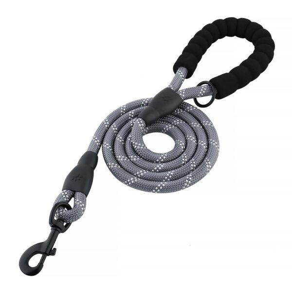Reflective Rope Dog Leash – Durable, High-Visibility Pet Leash for Safe Walks Grey (Pack of - 1)