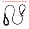 Qpets Dog Training Leash - Durable, Light Reflecting, Soft Padded Handle, Adjustable, Anti-Strain, Braided Rope for Small to Large Dogs (Black, 185cm)