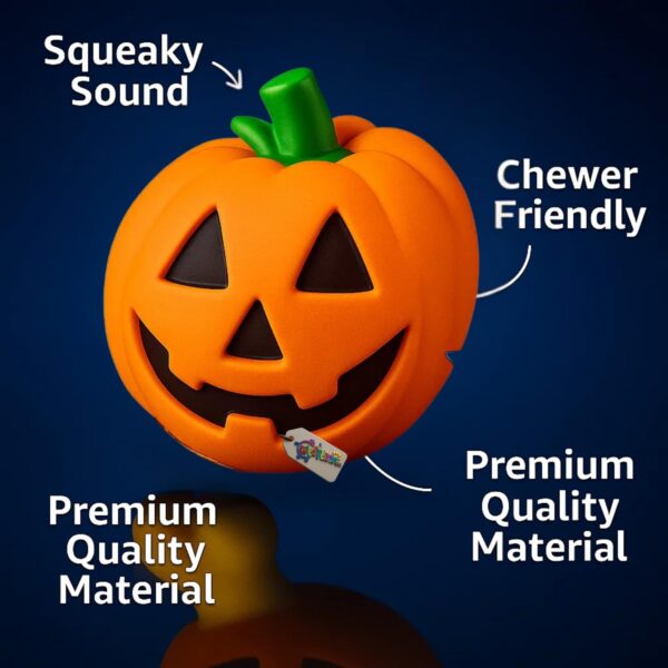 Western Era Pumpkin Squeaky Dog Toy | Halloween Jack O’ Lantern Design | Durable Chew Toy for Dogs | Spooky Pumpkin Shape with Loud Squeaker | Great for All Dogs | Dog Treat Distraction for Training