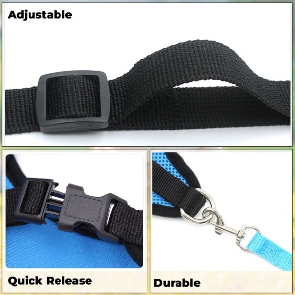 Kuber Industries Dog Chest Harness with Nylon Leash I No Pull, Soft Padded and Breathable Dog Vest I Adjustable, Reflective I Large, Blue