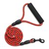 Reflective Adjustable Pet Leash for Dogs| Durable and Comfortable| Strong Nylon with Padded Handle| Straps Dogs Perfect for Harness and Neck Collar Belts ((D-Shape) 1/5 inch x 4 feet, Red)