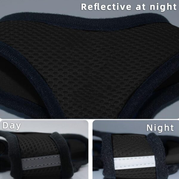 Heart Home Reflective Dog Harness With Adjustable Leash|Breathable Polyester Mesh Fabric With Top carry Handle|Medium Size|HAT-818|Comfortable No-Pull Grip|Quick Release Buckles|Black