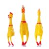 PSK PET MART Dog's Rubber Screaming Chicken Squeaker Chew Toy (Yellow) (Medium)