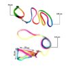 Sage Square Dog Colourfull Harness Leash Set Adjustable Heavy Duty No Pull Halter Harnesses for Small Breed Dogs Back Clip Anti-Twist Perfect for Walking (Multicoloured)