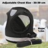 Heart Home Reflective Dog Harness With Adjustable Leash|Breathable Polyester Mesh Fabric |Medium Size|HT-844|Comfortable No-Pull Grip|Quick Release Buckles|Easy On - Easy Off Harness|Black