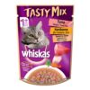 61MG-8iAdhL._SL1000_.jpg Whiskas Tasty Mix, Adult (1+ Years) Wet Cat Food with Real Fish, Tuna with Kanikama and Carrot in Gravy Flavour, 24 x 70 g Pouches