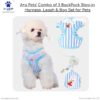A+a Pets' Combo of 3-in-1 Backpack, Harness & Leash Set for Dogs, Puppies & Cats - Soft Breathable Cotton Cute Checks Design (S, Stripes Blue)