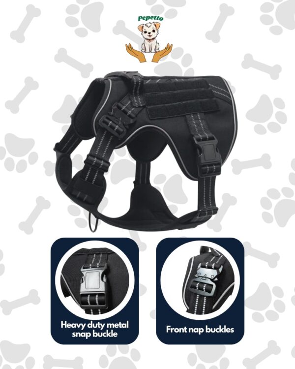 Dog Harness Tactical Dog Reflective Vest with Leash Pet Harness Military Standard Grade Material All Dog Breeds (Medium)