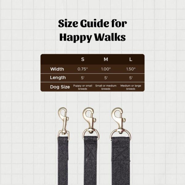 PetWale Dog Leash with Padded Handle | Suited for Walking, Running, Training & More | Black Denim Fabric | Easy to Clean & Maintain | Durable & Sturdy | L: 5 feet, W: 1 inch