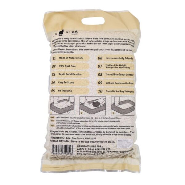 Nurture Pro Tofu Cat Litter Original (Flushable & Lasts 4 Weeks) - 6L