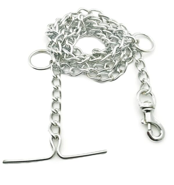 PSK PET MART Dog Chain Silver Grind No.10 Heavy Weight Dogs Leash Heavy Duty Dog Chain with Heavy Hook (L - 60 Inch) for Large Dogs