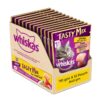Whiskas Tasty Mix, Adult (1+ Years) Wet Cat Food with Whiskas Tasty Mix, Adult (1+ Years) Wet Cat Food with Real Fish, Chicken with Tuna and Carrot in Gravy Flavour, 12 x 70 g Pouches