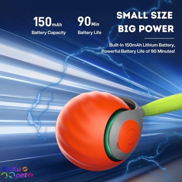 Interactive Cat Toy Ball with Tail | USB-C Rechargeable, No Batteries Required | 360° Rotating Ball for Playing & Excercising | Encourages Cat's Hunting Instincts