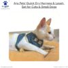 A+a Pets' Cat, Puppy and Small Dog Harness and Leash Set(Combo) - Quick Dry | Escape-Friendly | Comfortable Fit (Green Flora Print, L)
