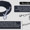 Combo: Collar, Leash, and Belt With Silver Chain for Medium Size Dogs - Width 20 MM (Large, Black)