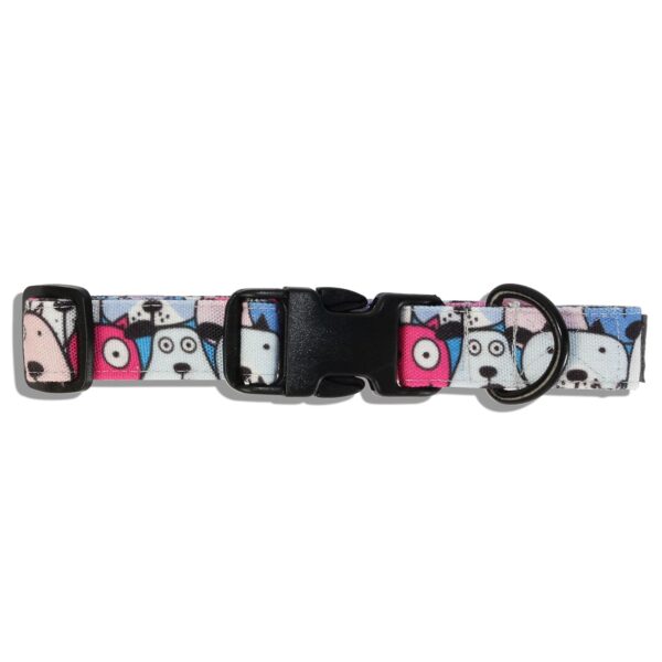 Lana Paws Polyester Googly Eyes Durable Fabric Dog Collar Belt For Large Dogs_Pack Of 1, Blue,24X1.5 Inch