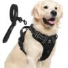 Premium Reflective Dog Vest Harness| Soft Breathable| Padded Handle| Adjustable Straps & Dual Lock Buckle| No-Choke Design with Free Leash-22mm Chest (28-35 inch) All Giant Breeds 35-60Kg