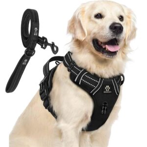 Premium Reflective Dog Vest Harness| Soft Breathable| Padded Handle| Adjustable Premium Reflective Dog Vest Harness| Soft Breathable| Padded Handle| Adjustable Straps & Dual Lock Buckle| No-Choke Design with Free Leash-22mm Chest (28-35 inch) All Giant Breeds 35-60Kg