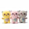 Tukkle Cat Soft Toy - 30cm Cute Plush with Shiny Heart & Sequined Ears (Assorted - Pack of 1) Yellow, Grey & Pink for Kids, Adults, Birthday, Anniversaries, Return Gift, Valentine's Day