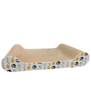 Durable Cat Scratching Board Reversible Corrugated Cardboard Scratcher Pad for Cats Protects Furniture Includes Catnip S Shape Twin Design Durable Eco-Friendly for Kittens & Cats Pack 1 (1.0)