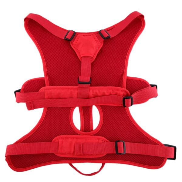 Outdoor Sports Harness for Dog Safety | Adjustable Pet Vest with Easy Control Handle for Outdoor Adventures Red