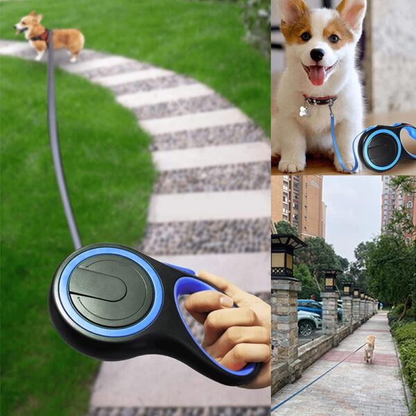 61QNw11UIZL._SL1001_.jpg Priyadarshi Retractable Dog Lead Extending Leash - Extension Lead with Anti-Slip Brake | Anti-Twist Lobster Clip | Soft Grip Handle - for Small, Medium, Large Pets - 5 Metre Randon Color