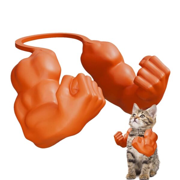 61QZXG6kWdL._SL1500_.jpg Cat Muscle Arm, Funny Pet Costume Accessory for Cats, Creative Cat Toy for Halloween Parties, Photo Shoots and Social Media Content(Orange)
