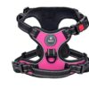 Dog Harness Dog Body Belt Vest for Large Medium Small Dogs with Safety Reflective No Pull Adjustable Military Style Dog Vest Training Harness(Pink, Large)