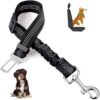 Black Dog Leash - Heavy-Duty Dog Leash with in Length, 17.7in to 27.55in Training Leash Dog Belt with Non-Slip Grip, Ideal Leash for Dogs for Training, Walking, and Outdoor Adventures