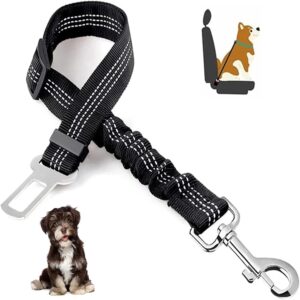 Black Dog Leash - Heavy-Duty Dog Leash with in Length, Black Dog Leash - Heavy-Duty Dog Leash with in Length, 17.7in to 27.55in Training Leash Dog Belt with Non-Slip Grip, Ideal Leash for Dogs for Training, Walking, and Outdoor Adventures