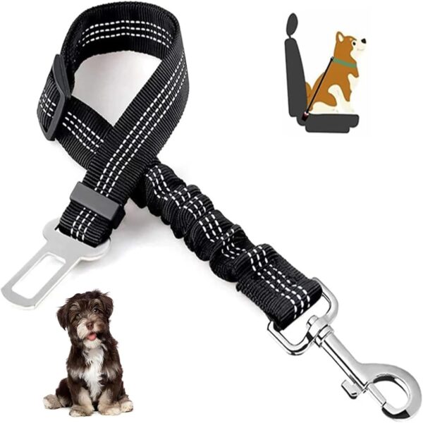 Black Dog Leash - Heavy-Duty Dog Leash with in Length, 17.7in to 27.55in Training Leash Dog Belt with Non-Slip Grip, Ideal Leash for Dogs for Training, Walking, and Outdoor Adventures