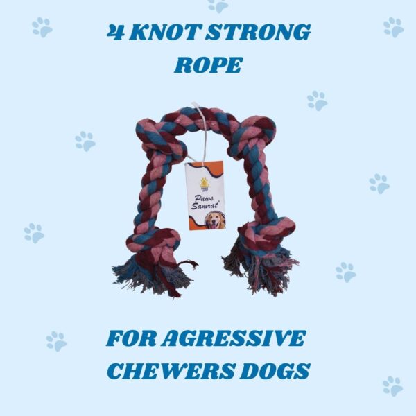 61Qsv1frkL._SL1500_.jpg Braided Rope Dog Toy, Dog Toys with Knot, Durable Cotton Rope Dog Chew Toy for Medium and Big Dogs- Washable (4 Knots Rope)