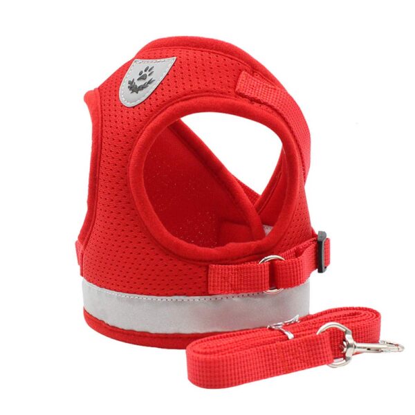 61Qxvy9PpeL._SL1000_.jpg Qpets® Dog Vest Harness for Large Dogs with 1.2m Leash, Breathable Mesh Fabric, Reflective Strips, Adjustable Size (XL, Red)
