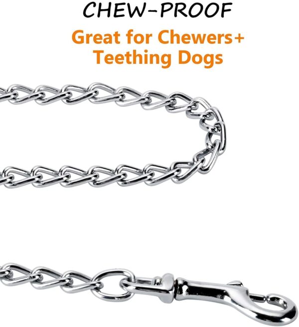 PSK PET MART Dog Chain Silver Grind No.8 Heavy Weight Dogs Leash Heavy Duty Dog Chain with Heavy Hook (L - 60 Inch) for Large Dogs