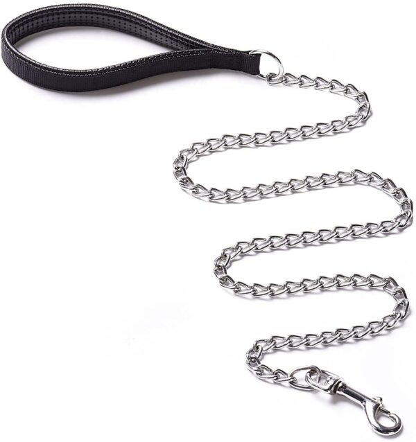 PSK PET MART Heavy Duty Dog Leash, Metal Dog Leash Dog Chain with Padded Handle for Large & Medium Size Dog Multi-Colored