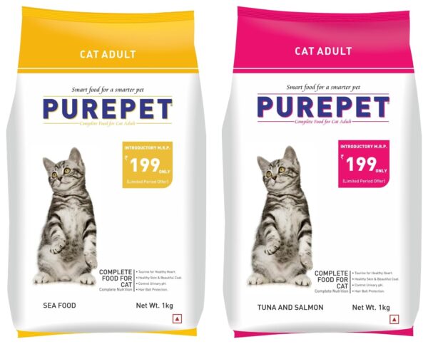 PUREPET Sea Food Adult Cat Food, 1 Kg, Dry, Seafood,Purepet PUREPET Sea Food Adult Cat Food, 1 Kg, Dry, Seafood,Purepet Tuna & Salmon Adult Dry Cat Food, 1 kg