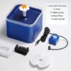 61S8Bvj4pL._SL1024_.jpg Qpets® Cat Water Fountain with LED Light, 67oz/2.0L, Ultra Quiet Cat Drinking Fountain with Filter, Automatic Pet Water Fountain for Cats and Small Dogs, Blue (Blue Water Fountain)