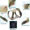 Dog Harness with Name id Customized for Dogs Large Medium Small Puppy All Breeds No Pull Harness Reflective Vest Harness Belt Adjustable Personalized with Dog Name (Beige) (Large Dogs)