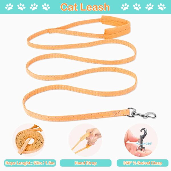 61SXK0LhuqL._SL1024_.jpg Qpets® Cat Harness with Leash for Walking, Adjustable Soft Sturdy Faux Suede Escape Proof Kitten Vest Harness and Leash with Reflective Strip for Large Medium Small Cat(Green, Orang, M)