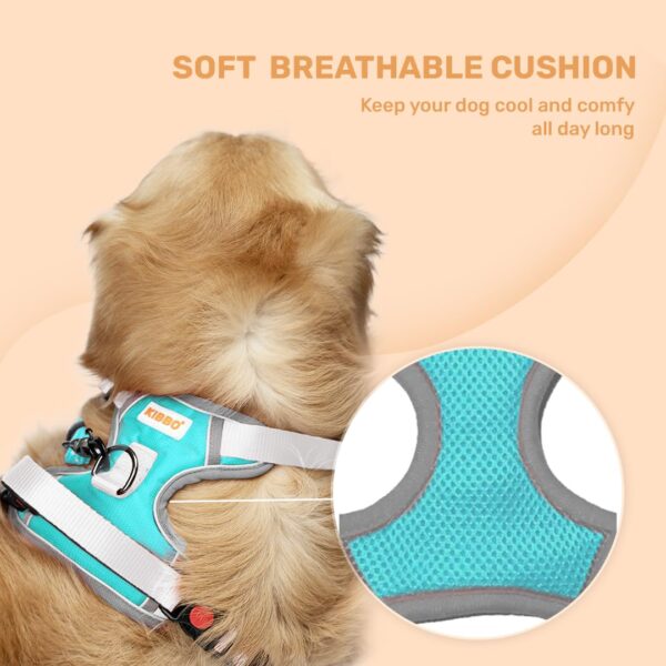 61TMTTZvEZL._SL1080_.jpg Premium Reflective Vest Dog Harness | Soft Breathable Mesh and Oxford Nylon Fabric | Padded Control Handle with No Pull Front & Back Clip | Adjustable Strap & Dual Lock Buckle (Small, Sea Green)