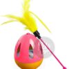 The Pets Company Cat Tumbler Toy, Interactive Training Cat Treat Dispenser Toy Indoor Cat Kitten, with Feathers