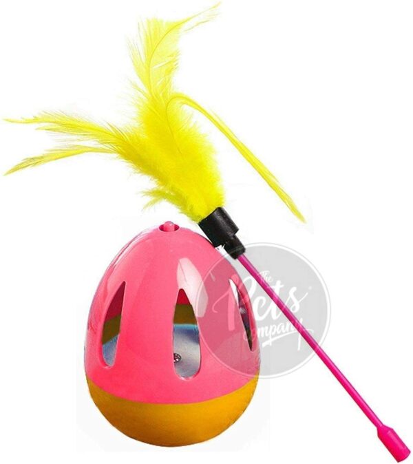 The Pets Company Cat Tumbler Toy, Interactive Training Cat Treat Dispenser Toy Indoor Cat Kitten, with Feathers