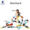 A+a Pets' Step in Harness for Dogs Cats Puppies in Soft Nylon Waterproof Material (Abstract Design, Large, Yellow/Blue)