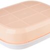 Amazon Basics Cat Litter Box Tray with Free Scooper | Semi Closed Design and Durable Quality | Suitable for All Adult Cats & Kittens, Pink
