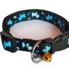 PSK PET MART Dog Collar and Leash Set Puppy Printed, Adjustable Nylon Collar with Leash for Cat and Small Dogs, Quick Release and Breathable Collar Set for Puppies, Dog & Cat 10 MM (Black)