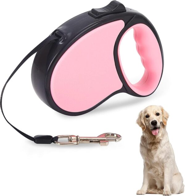 Retractable Dog Leash Adjustable Puppy Strap for Dogs Training Walking Jogging Pet Nylon Leash Leads Dog Leash pet Leash Pet Walking Leash with Anti-Slip Handle - (3M-15Kg)