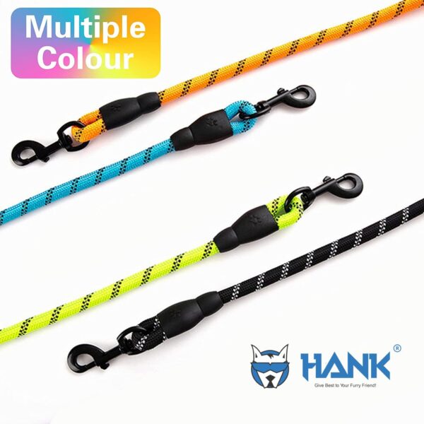 HANK Dog Leash | 3M Reflective Dog Rope | Soft Comfortable Handle | Heavy Duty Belt Hook | (Suitable Up to 10KG - Small Breed) - 5 Feet Long (S - Neon Orange)