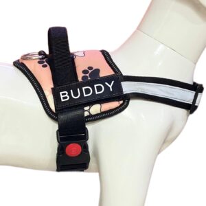 Dog Vest Harness Body Belt, Choke-Free, Adjustable Size, Reflective Strap Dog Vest Harness Body Belt, Choke-Free, Adjustable Size, Reflective Strap | for 02-04 Kilograms Dogs (XS, Pink-PAW)